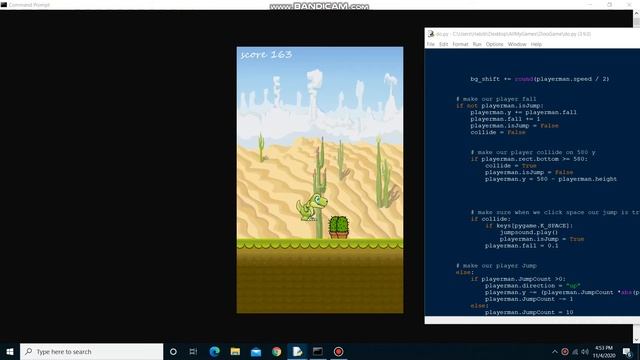 (PYGAME) Google Dinosuar Run Game But With Color (WITH SOURCE CODE) смотреть онлайн