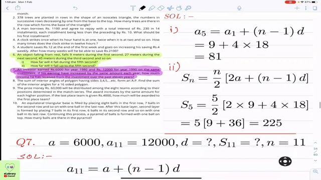 FSc Math Part 1 Lecture 49 Exercise 6.5 complete solution | eLabRary | Arithmetic Progression смотреть онлайн