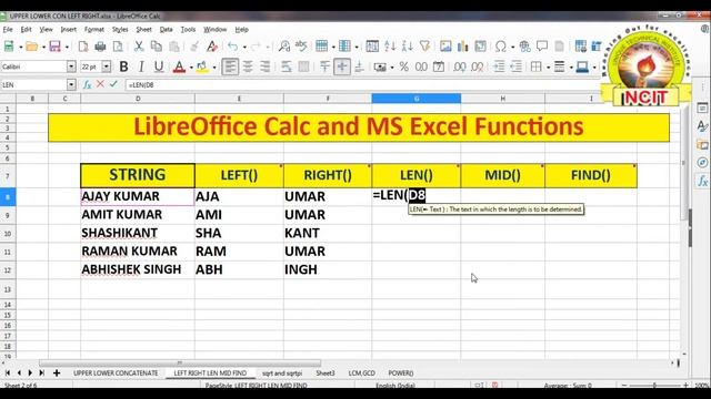 Most Important LibreOffice Calc Functions in Hindi | Text Functions in LibreOffice Calc | смотреть онлайн