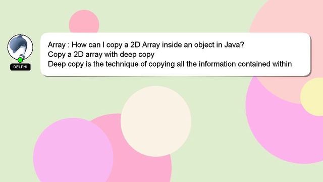 Array : How can I copy a 2D Array inside an object in Java? смотреть онлайн