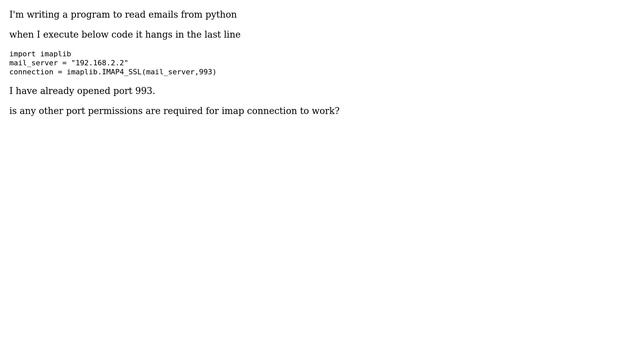 IMAP port permission (Python) смотреть онлайн