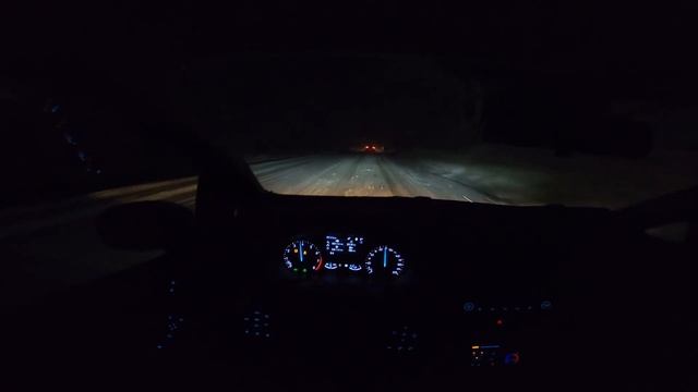 Ford Fiesta Snow Driving | Night Snow Blizzard POV смотреть онлайн