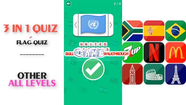 3in1 Quiz : Flag Quiz - Other Level 1 - 4 Walkthrough | SkillGameWalkthrough смотреть онлайн