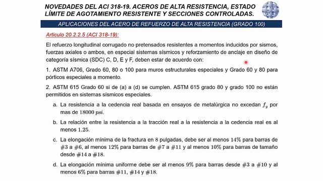 ACI 318-19: Aplicaciones del acero de refuerzo de alta resistencia смотреть онлайн