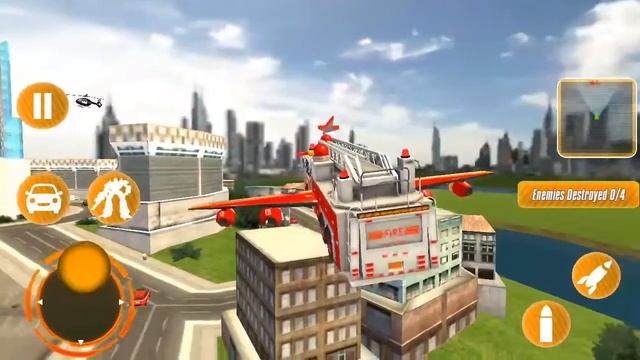 Flying Firefighter Truck Transform Robot Games -Gameplay Walkthrough_(iOS, Android) смотреть онлайн