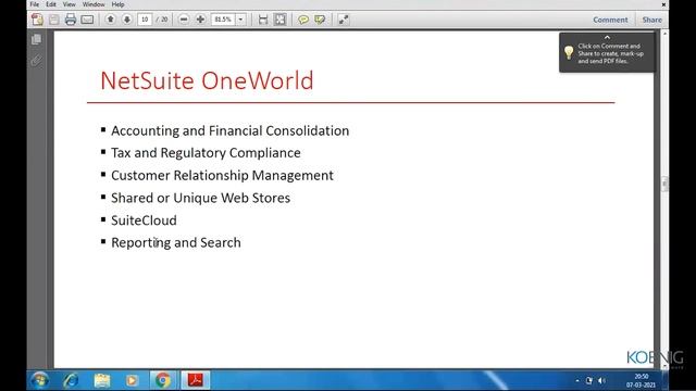 Learn Oracle NETSUITE ESSENTIALS online | Koenig Solutions смотреть онлайн
