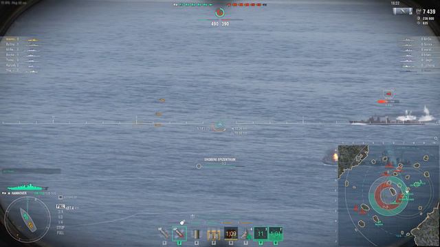 World of Warships Hannover Superschiff Schlachtschiff смотреть онлайн