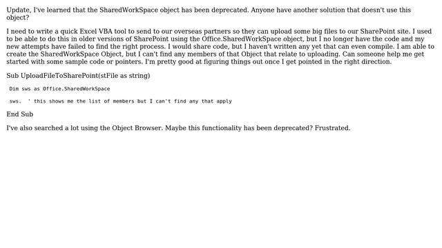 Sharepoint: How can I upload a file to sharepoint using vba? смотреть онлайн