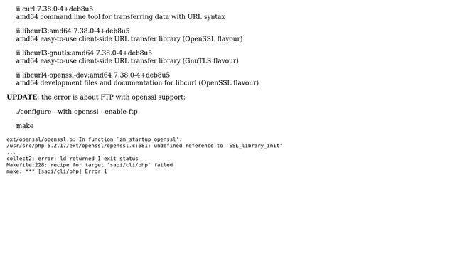 Unix & Linux: php: compiling with openssl, ftp, ldap, curl support in debian gnu/linux смотреть онлайн
