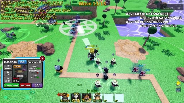 Katana Man Destroyed Kai Planet Raid Easily | Solo 4 Units Full Auto Skip | All Star Tower Defense смотреть онлайн