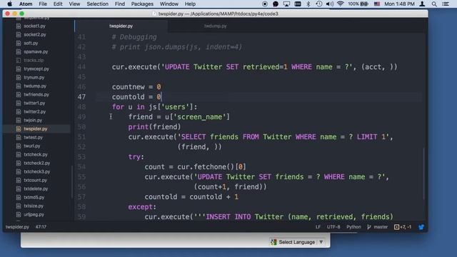 Worked Example: Twspider.py (Chapter 15) смотреть онлайн