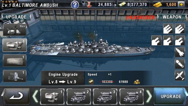 Warship Battle 3D Upgrade Cost - BALTIMORE смотреть онлайн