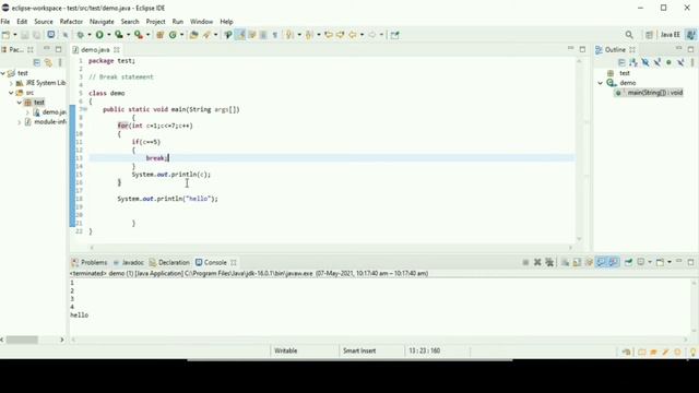 java tutorial Break statement|java continue statement java|break and continue statements in java смотреть онлайн