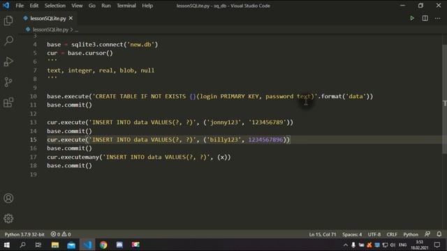 Python база данных SQLITE 3 Создание таблиц, sql запросы INSERT, SELECT, UPDATE, DELETE.mp4 смотреть онлайн