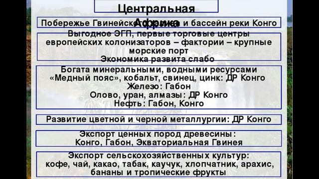 География 11 класс Внутренние различия регионов Африки смотреть онлайн
