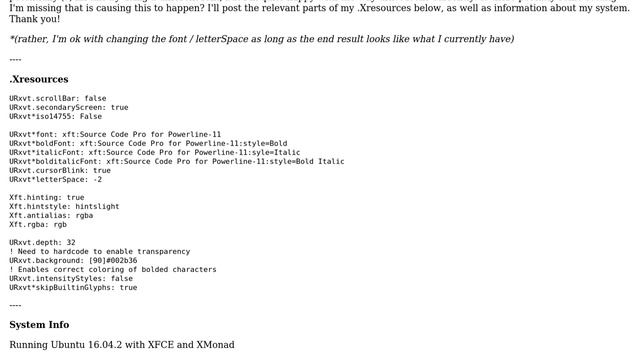 Prevent urxvt letterSpace from Breaking Certain Unicode Characters смотреть онлайн