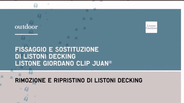 LISTONE GIORDANO OUTDOOR Posa in opera e rimozione listoni decking смотреть онлайн