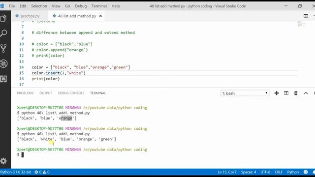 Python Tutorial : Add data in List || Append , Insert , Extend method смотреть онлайн