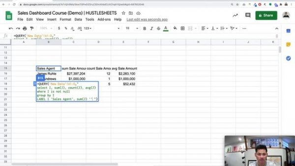 How to Create a Dashboard in Google Sheets (10 steps) - Query Formula