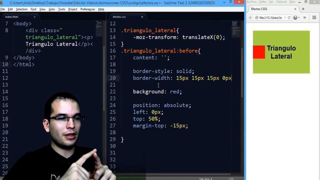 CSS Efecto - 05 Triangulo Lateral @JoseCodFacilito смотреть онлайн