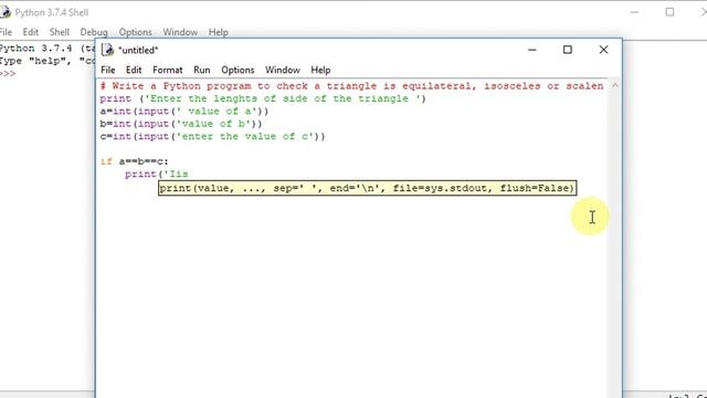 Python program to check a triangle is equilateral, isosceles or scalene смотреть онлайн