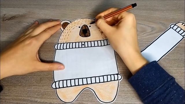 Медведь из бумаги//Аппликация для детей//DIY//Paper bear//Application for children смотреть онлайн