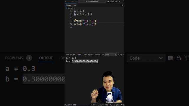 0.1 + 0.2 # 0.3 và đây là lý do xảy ra sai số trên trong python смотреть онлайн