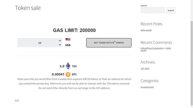 Token sale widget USD Shortcode Demo - Ethereum WordPress ICO Plugin смотреть онлайн