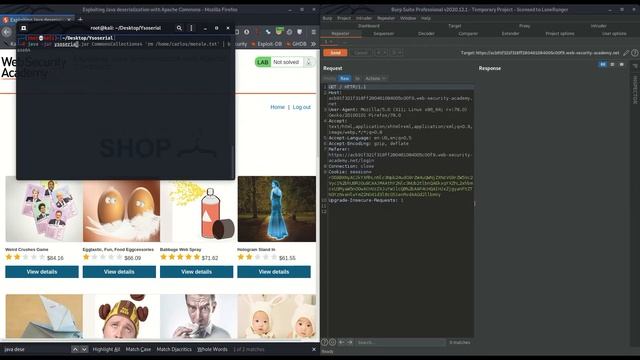 Exploiting Java deserialization with Apache Commons-Web Security Academy(PortSwigger) смотреть онлайн