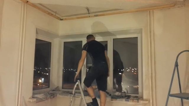 Двухуровневый тканевый потолок Descor по дуге смотреть онлайн