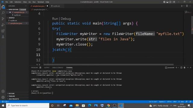 error: unreported exception IOException; must be caught or declared to be thrown SOLVED in Java смотреть онлайн