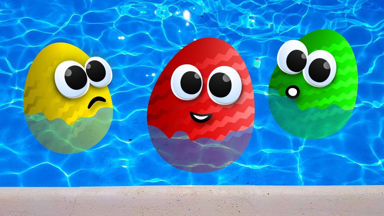 ПРЫЖКИ в БАССЕЙН в исполнении Сюрпризов. Обзор на Яйца Сюрпризы с игрушками Робокар Поли смотреть онлайн