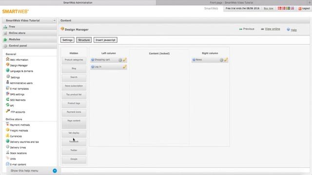 SmartWeb - Edit Design - Structure and Inserting Javascript смотреть онлайн
