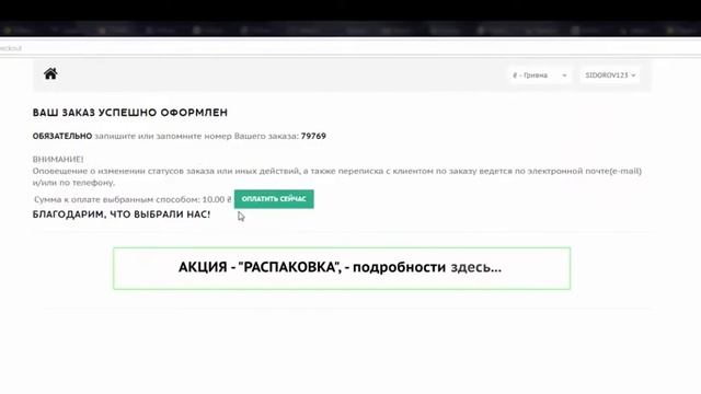 Оплата заказа с помощью системы UnitPay смотреть онлайн
