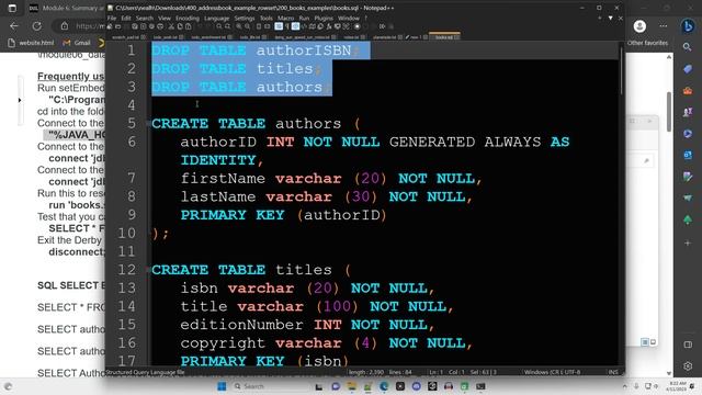Populating a SQL Database in preparation for Java (Apache Derby) смотреть онлайн
