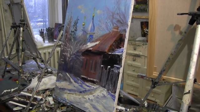 Бесплатный видео-урок 2018 "Зимний пейзаж" маслом. Художник Игорь Сахаров смотреть онлайн