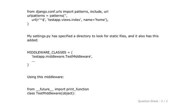 Django : Does django staticfiles skip the middleware? смотреть онлайн