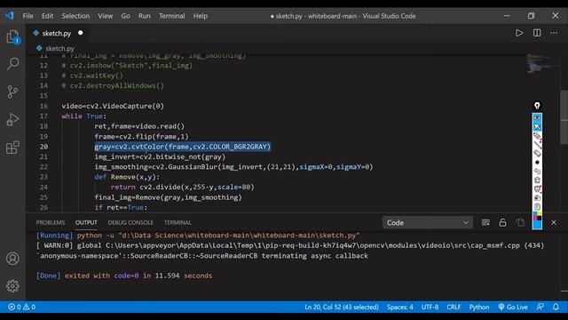 How To draw or Click Sketch By Video or Picture With OpenCV смотреть онлайн