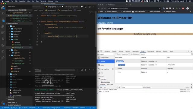 Ember Tutorial 101 - 03 - Ember Routes + Nested Routes смотреть онлайн