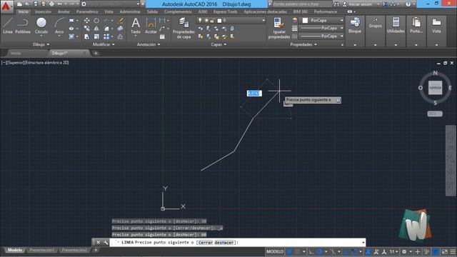AutoCAD 2016, Ingreso y uso de coordenadas polares, curso completo en español, cap 2.1.d. смотреть онлайн