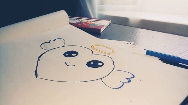Рисуем сердечко ангел.очень лёгкий рисунок. смотреть онлайн