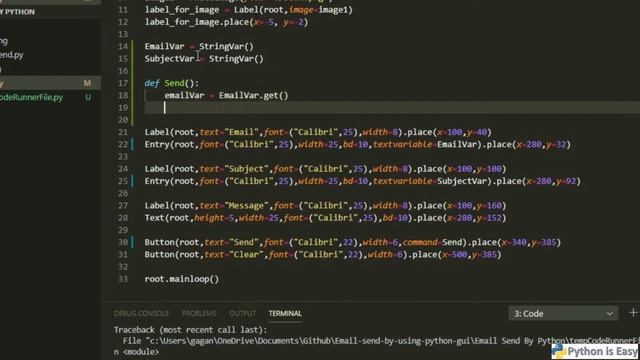 11 Email Send By Using Python | Backend Design | Project 2 | Part 3 | #Tkinter | #PythonGUI | Hindi смотреть онлайн
