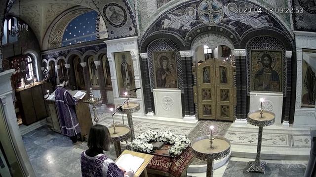 18.04.2020 Прямая трансляция. Великая Суббота. Часы, вечерня. Литургия смотреть онлайн