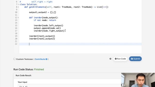 Leetcode - All Elements in Two Binary Search Trees (Python) смотреть онлайн