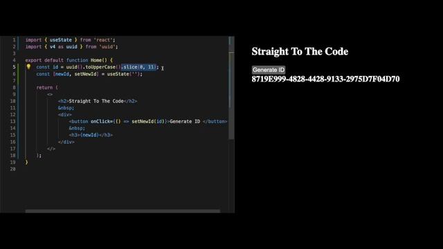 How to generate a 10 character UUID. React Javascript. смотреть онлайн