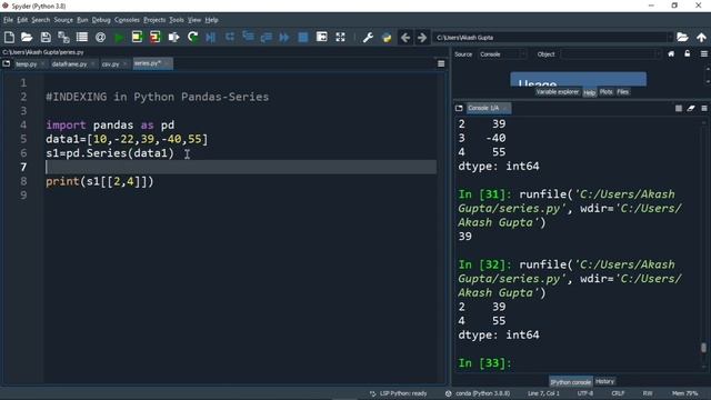 Indexing in Python Pandas - Series | Easily explained in hindi #pythonprogramming #python смотреть онлайн