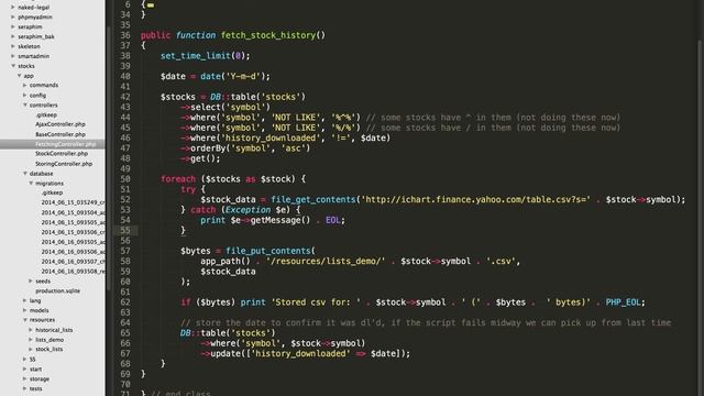 Yahoo Finance API Tutorial - 5 - Downloading a history of all closing stock prices with PHP смотреть онлайн