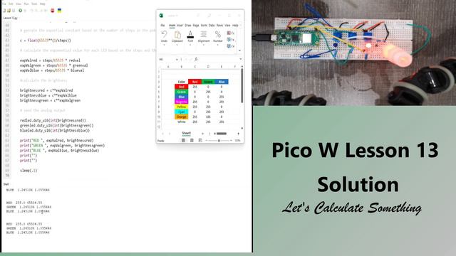 SOLUTION for Raspberry Pi Pico W LESSON 13: User Specified RGB LED Colors Using Micropython смотреть онлайн