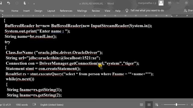 Write a Java program with JDBC to access the details of a person stored in an Oracle database table смотреть онлайн