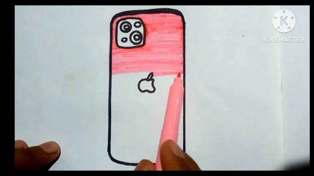 How to Draw Apple ? iPhone | Beautiful pink iPhone | apple iphone easy step by step смотреть онлайн
